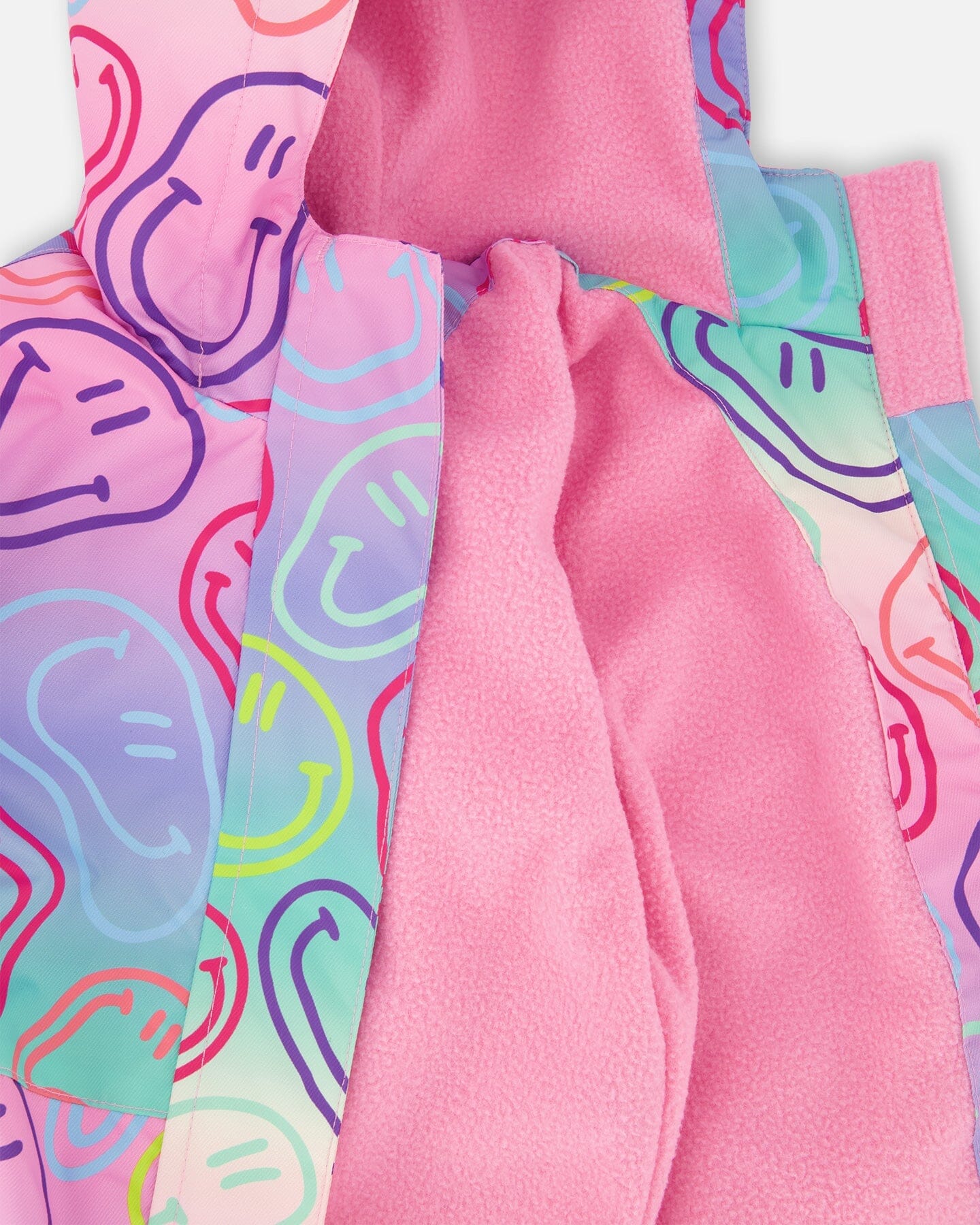 Two-Piece Mid-Season Outerwear Set Multicolored Printed Smileys