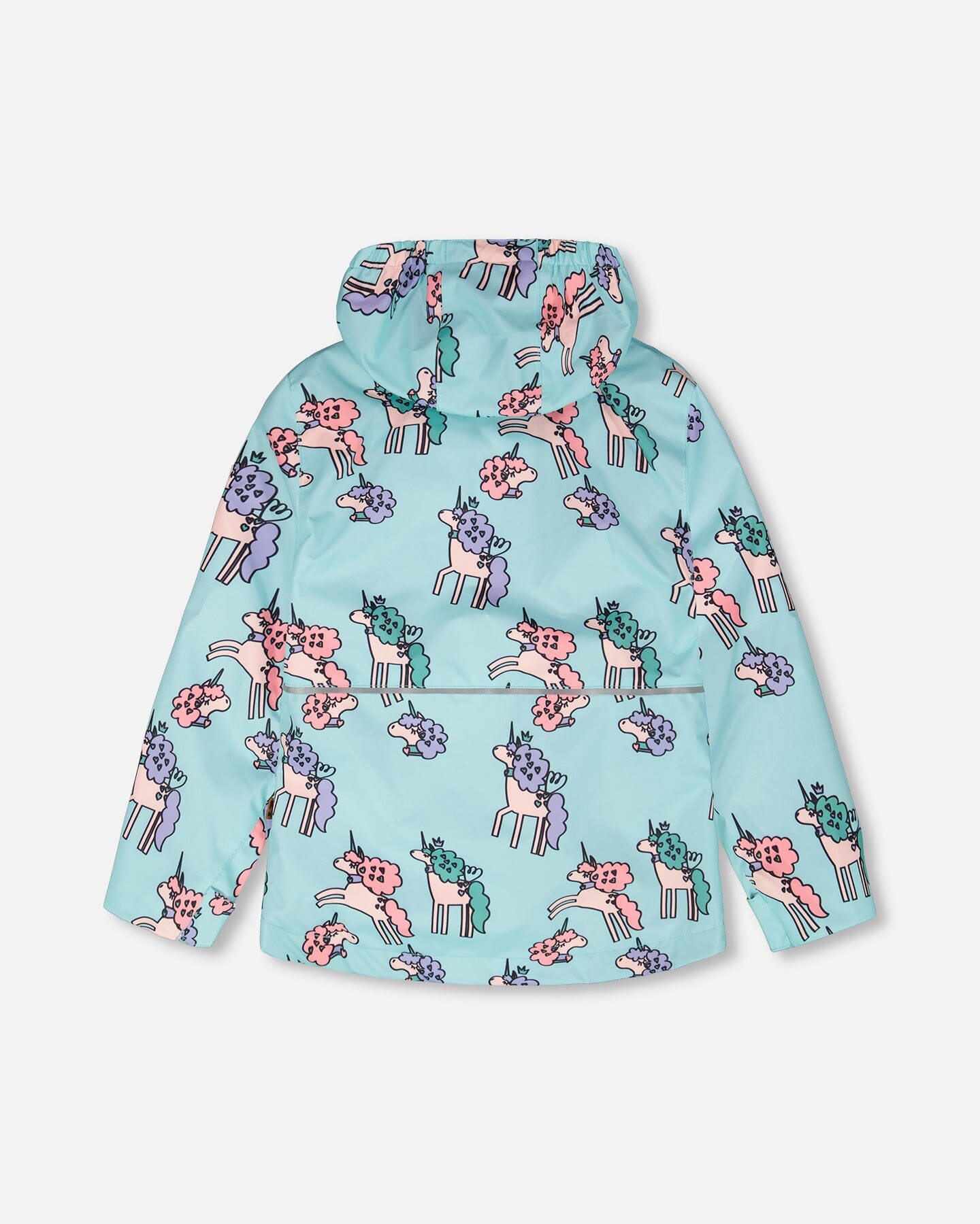 3-In-1 Two-Piece Mid-Season Outerwear Set Blue Unicorn Print
