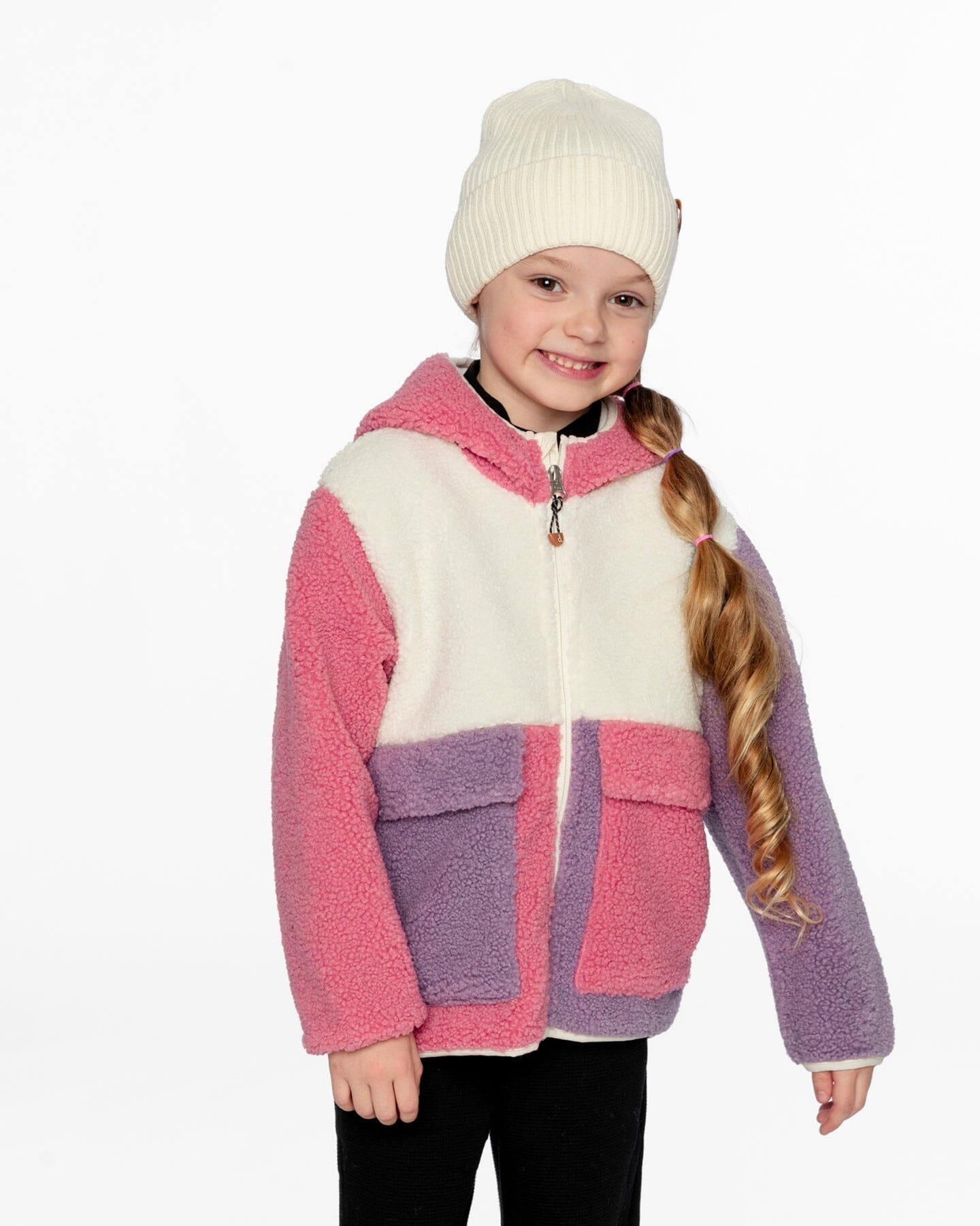 Sherpa Jacket Pink Colorblock