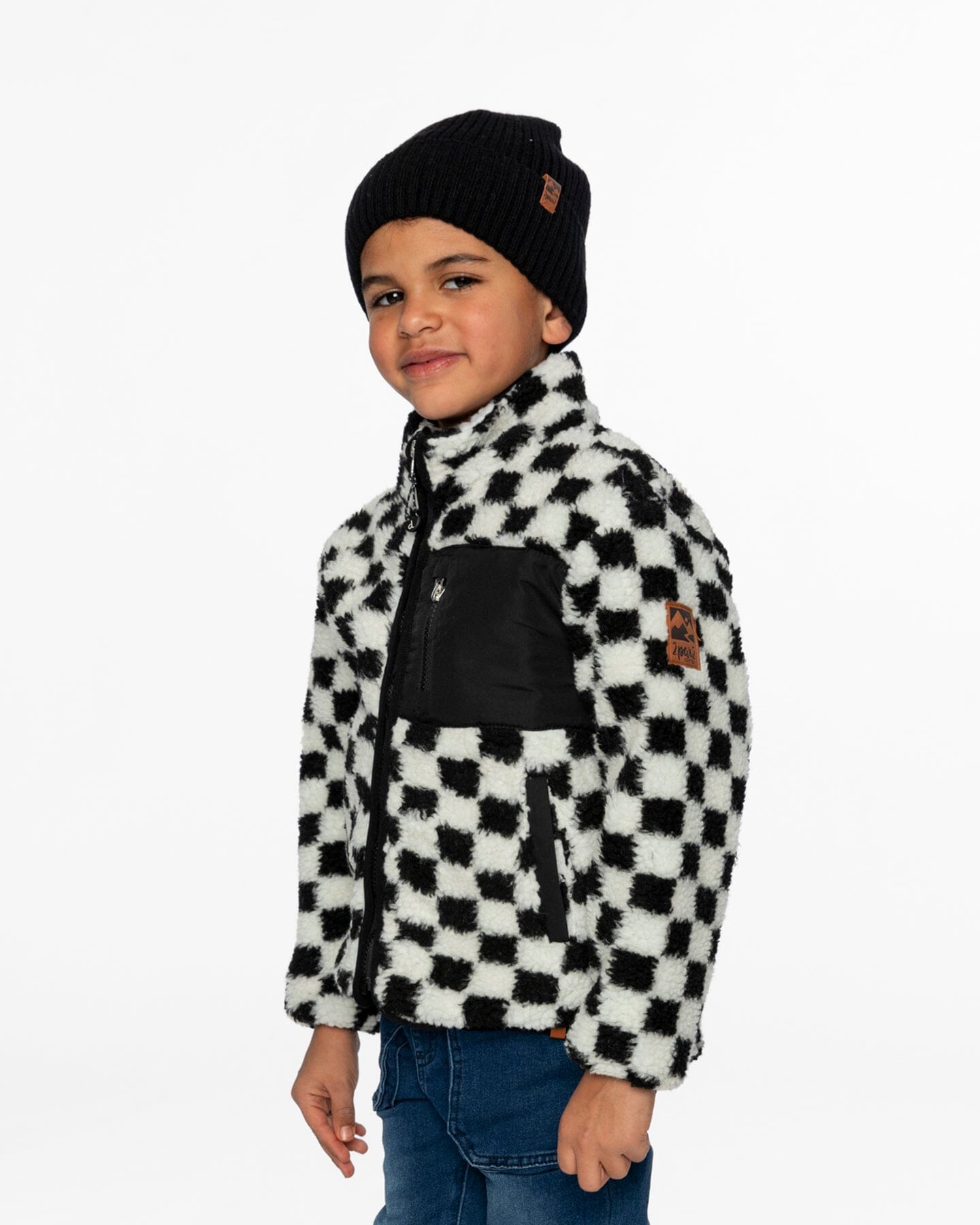 Sherpa Jacket Black Checkerboard