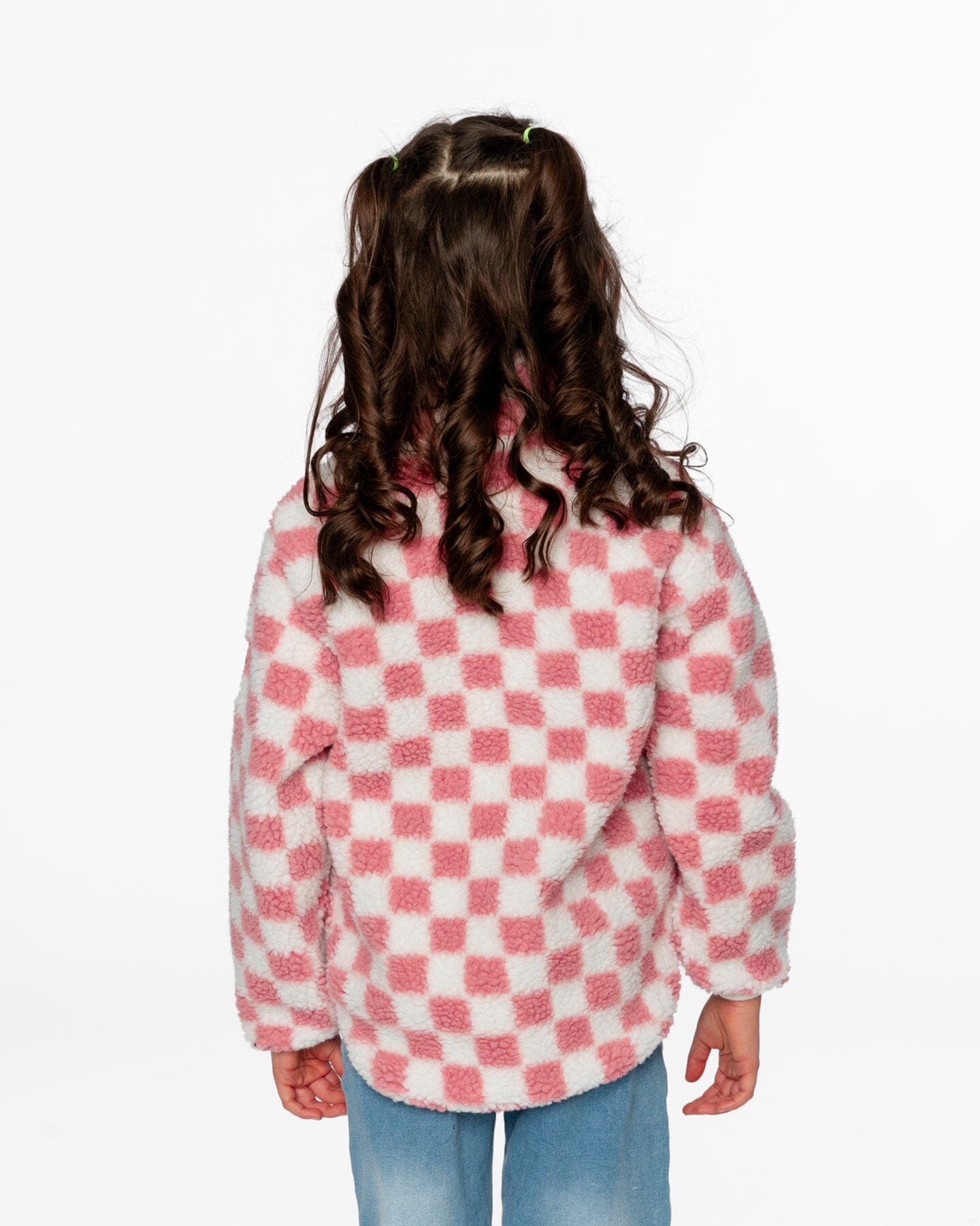 Sherpa Jacket Pink Checkerboard