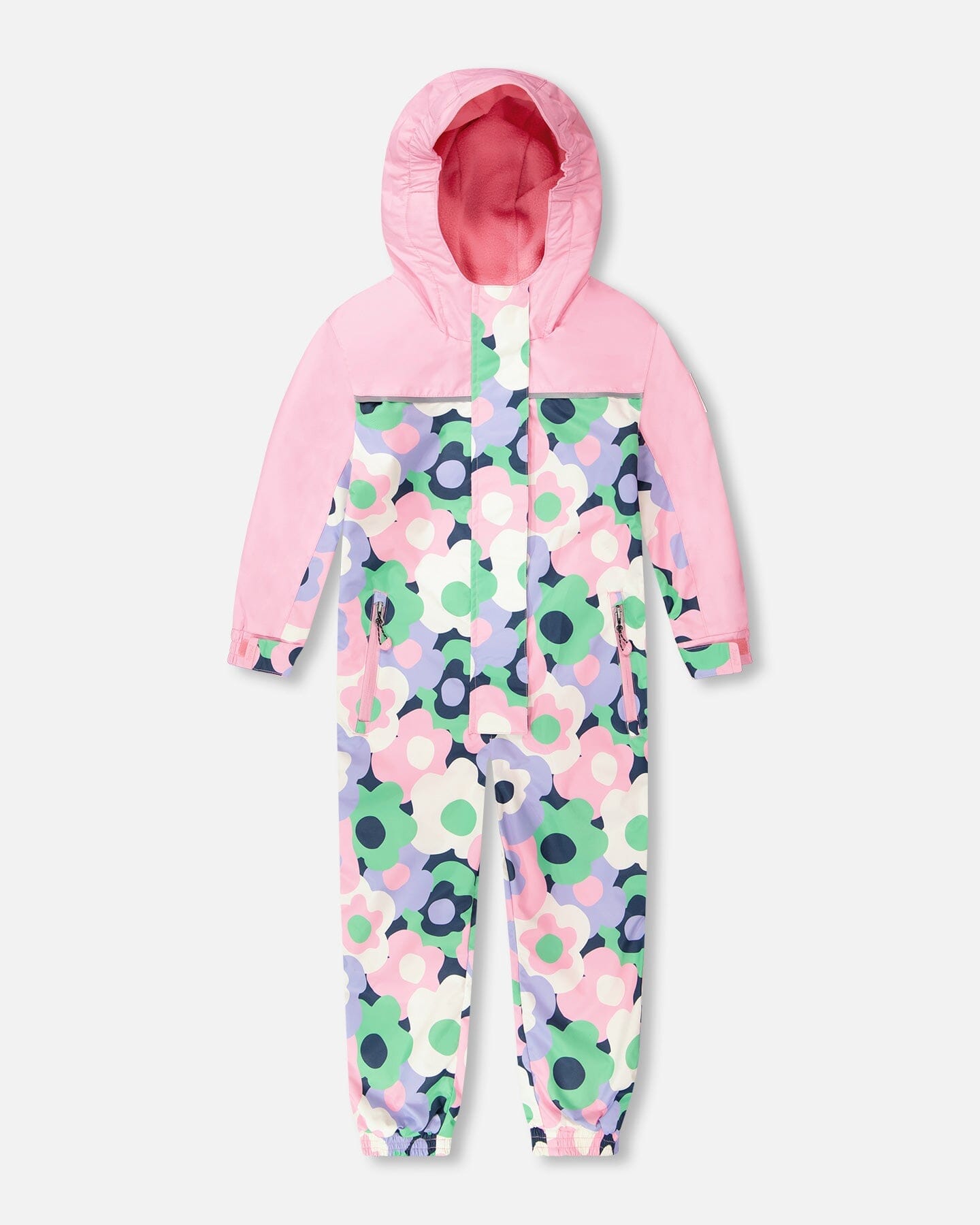 Kids Mid-Season One-Piece Outerwear Black Printed Flowers