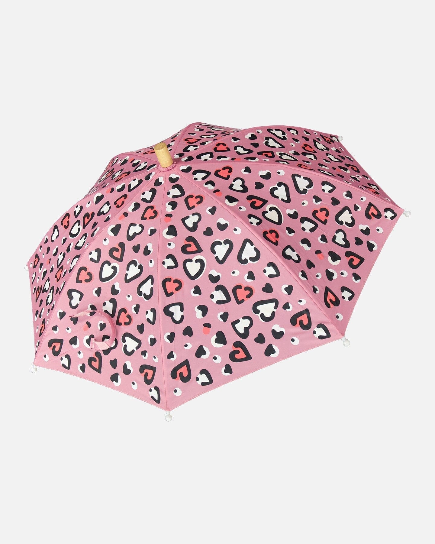 Color-Changing Umbrella Pink Hearts Print