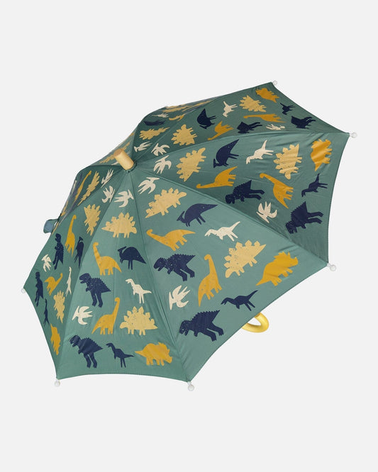 Umbrella Green Dinosaur Print