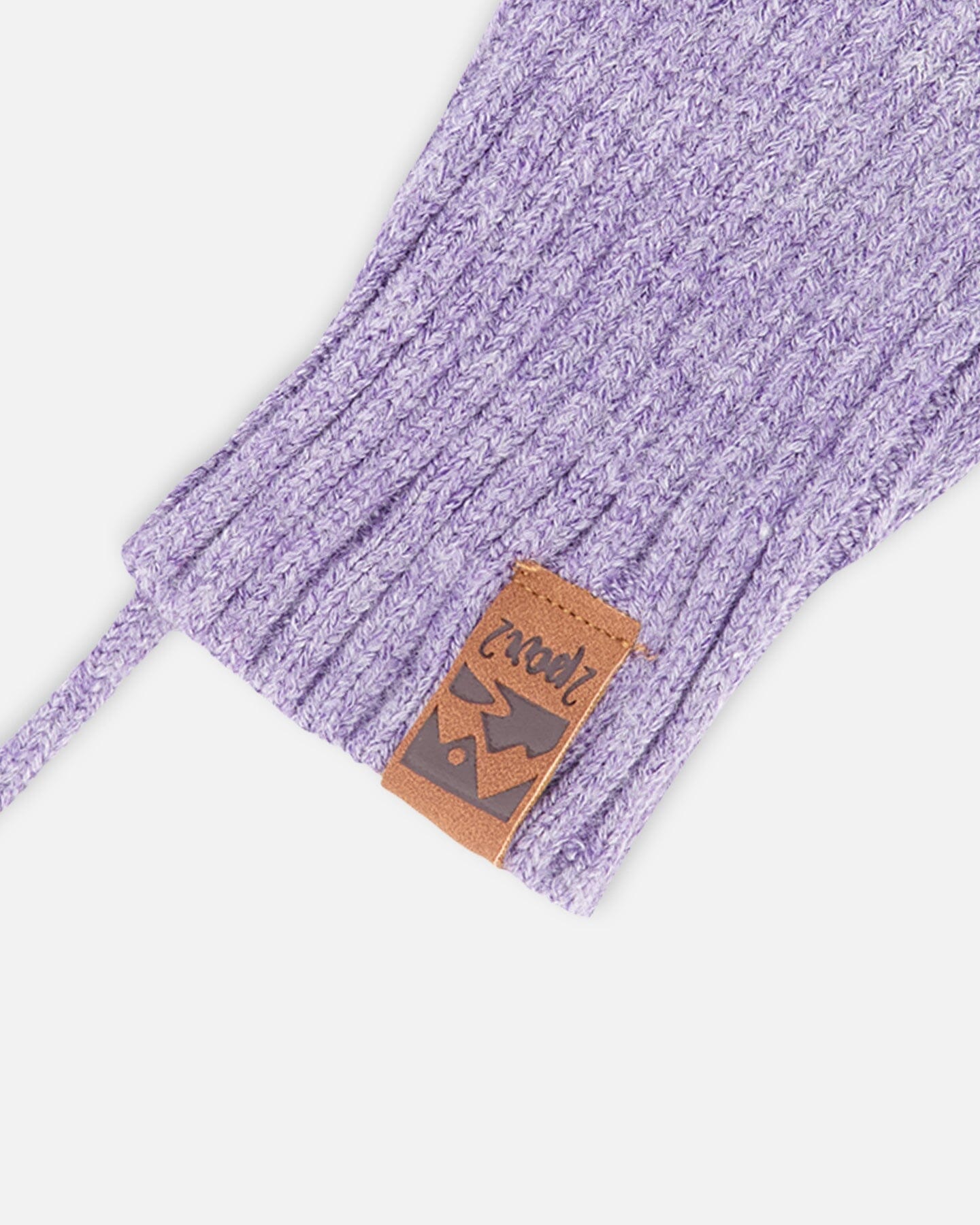 Baby Knit Mittens With Cord Lavender