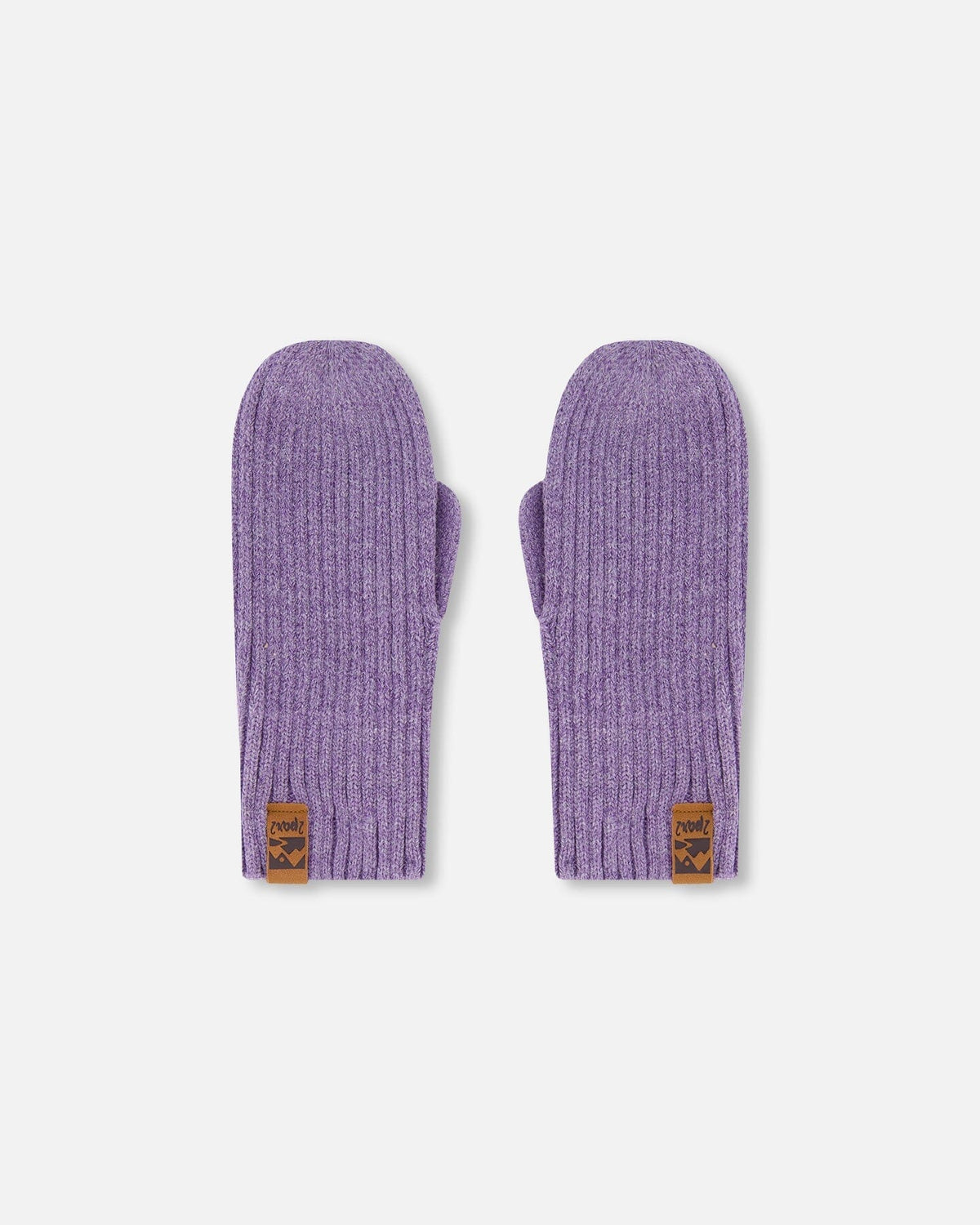 Ribbed Knit Mittens Lavender