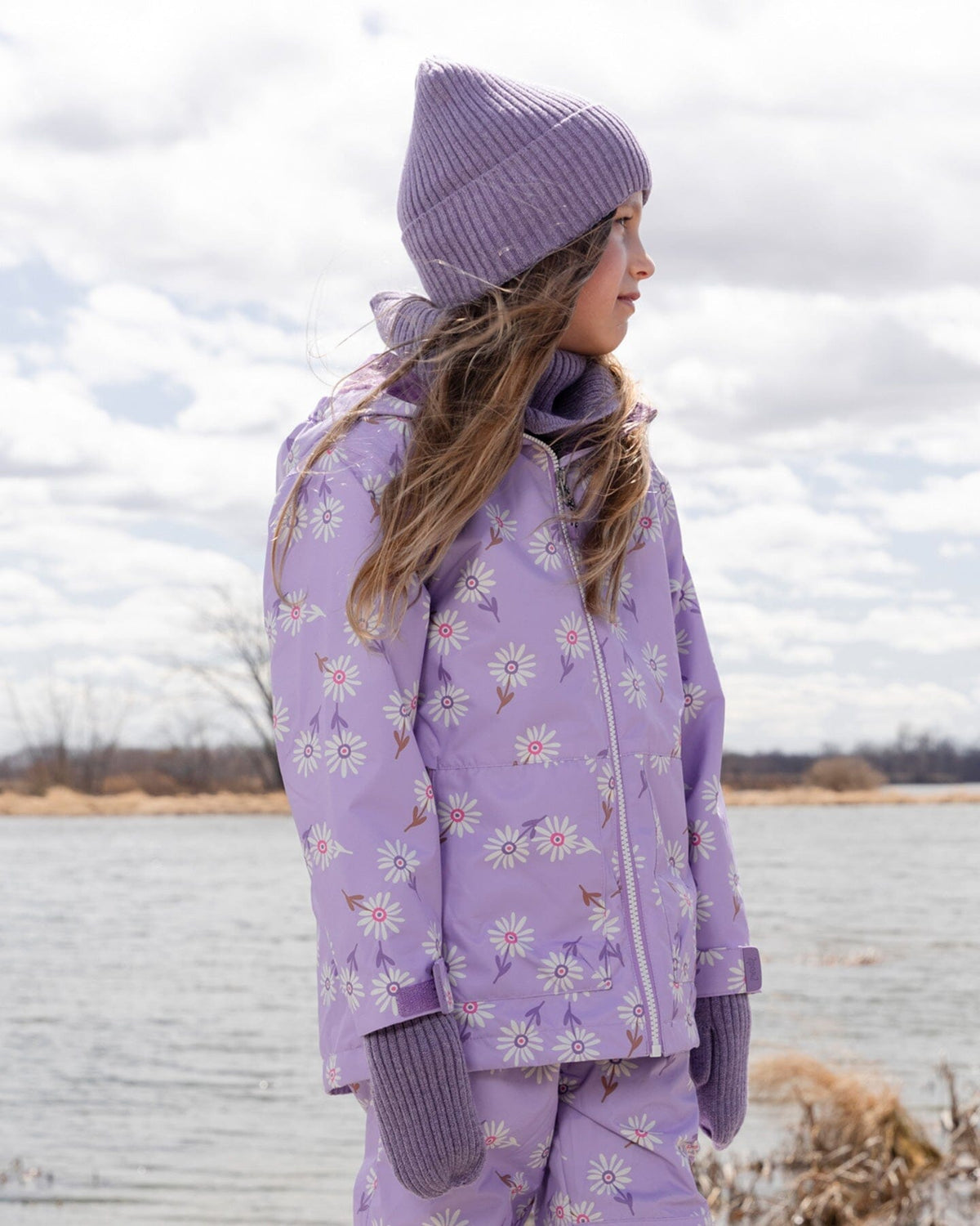 Ribbed Knit Mittens Lavender