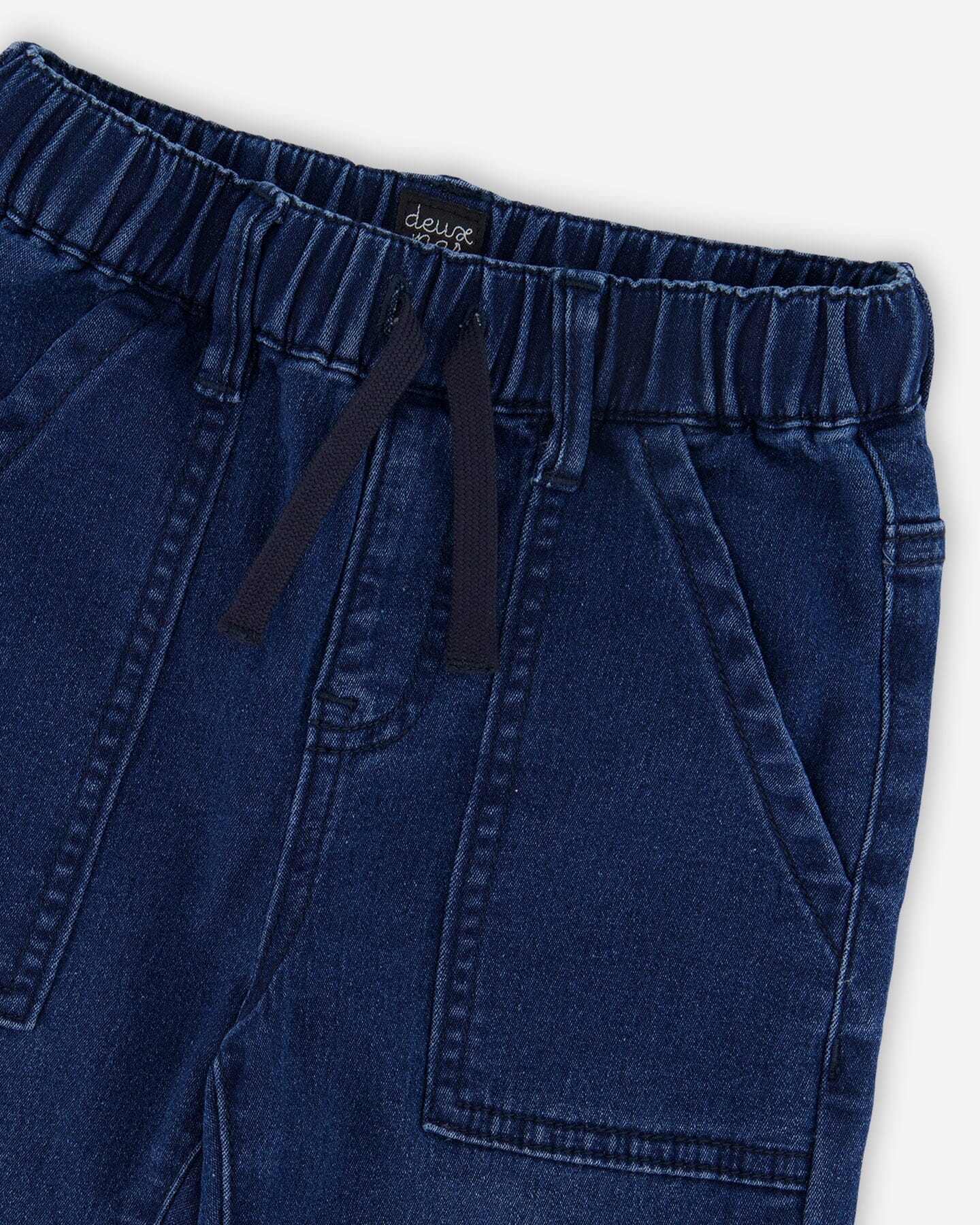 Stretch French Terry Denim Jogger Navy Blue