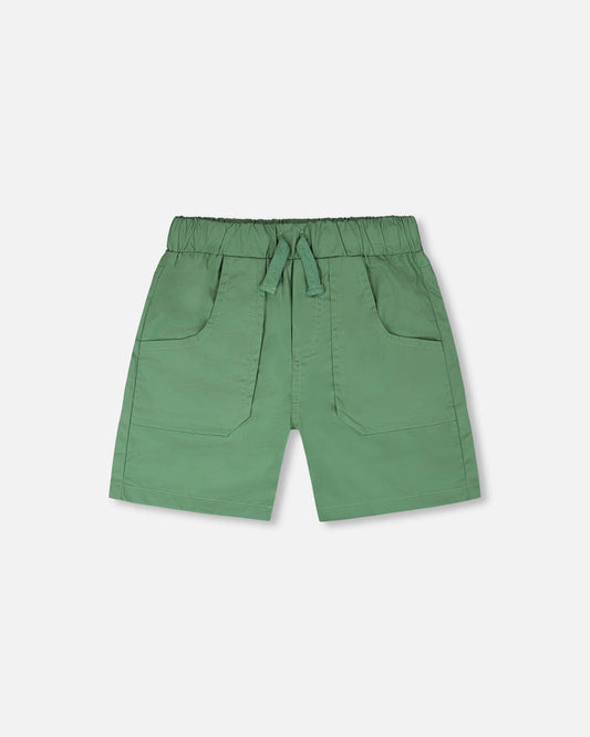 Parachute Shorts With Patch Pockets Green