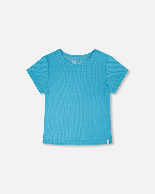 Crinkle Jersey T-Shirt Blue