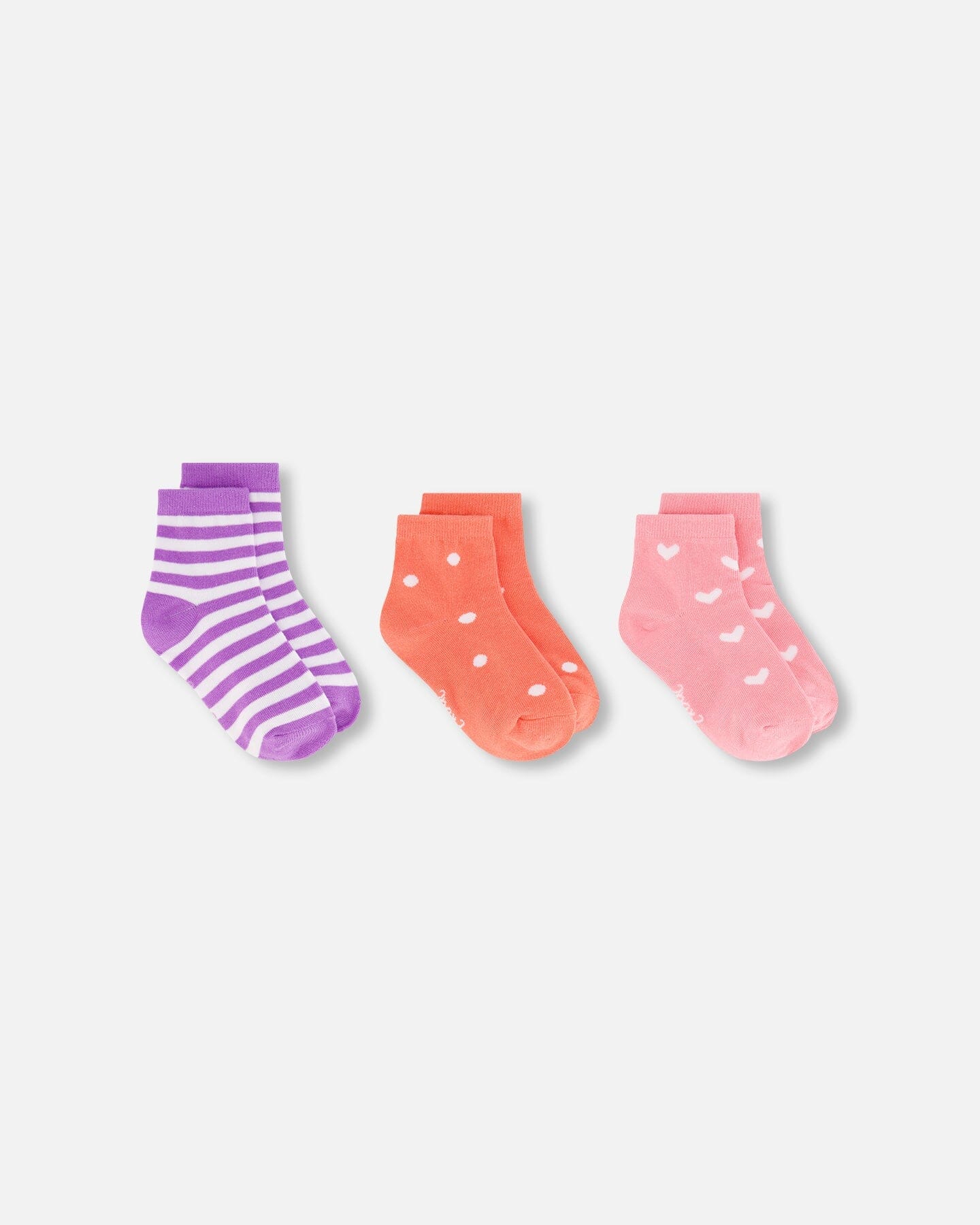 Socks (3 Pairs) Striped Mauve