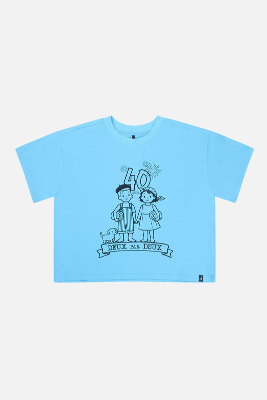40Th Anniversary Graphic T-Shirt Sky Blue