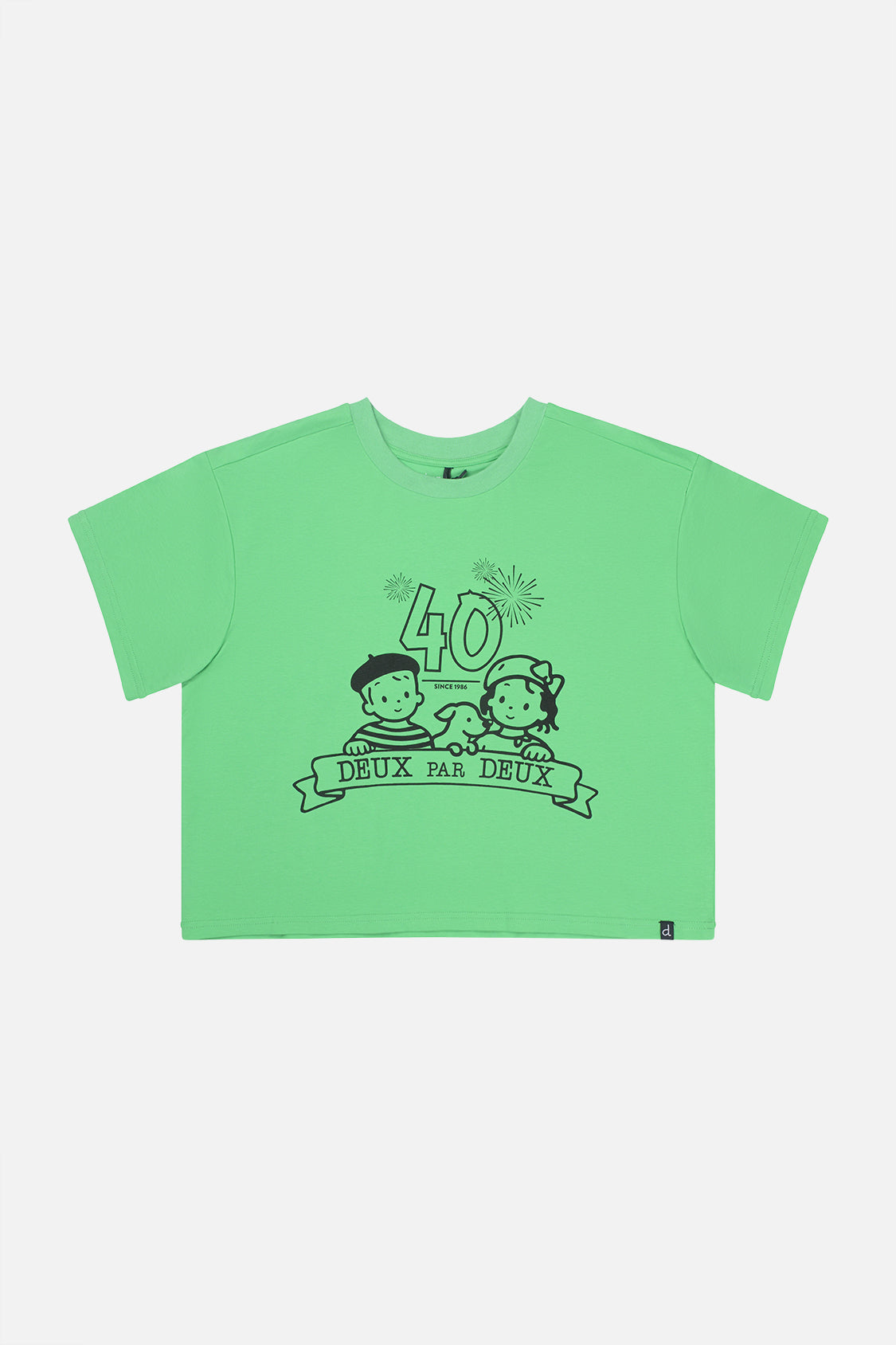 Adult 40th Anniversary Graphic Boxy T-Shirt Green