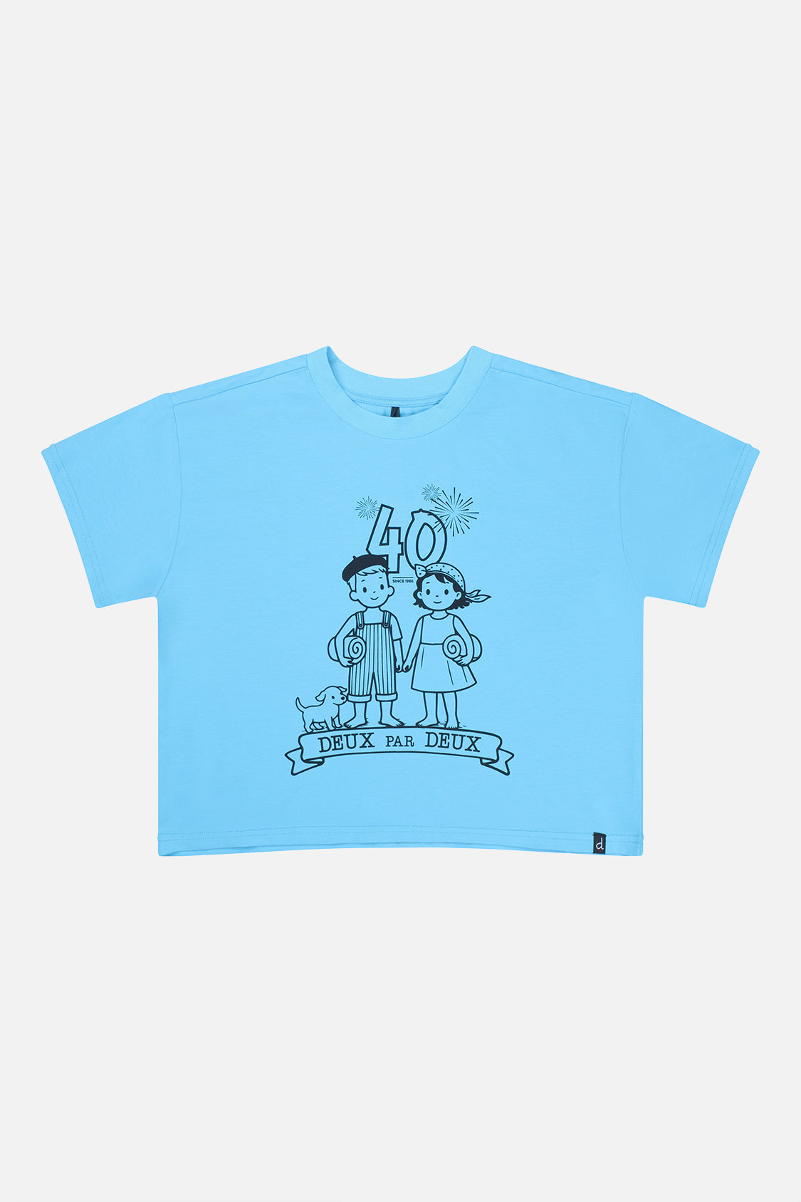 Adult 40Th Anniversary Graphic Boxy T-Shirt Sky Blue