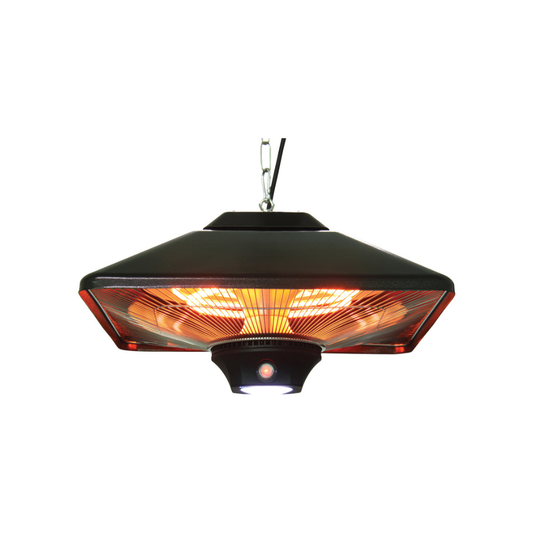 Chauffage d'extérieur suspendu EnerG+ 5100 BTU – Carré noir avec LED (HEA-21288LED-BLK)