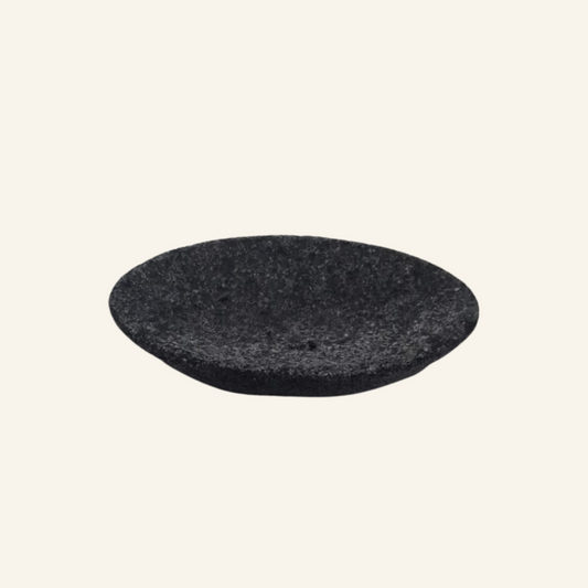 Porte-savon en pierre volcanique noir anthracite