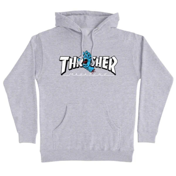 Thrasher x Santa Cruz 'Screaming Hand' Hoodie - Grey