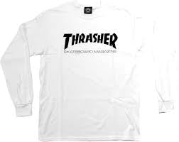 Thrasher 'Mag Logo' L/S Tee - White