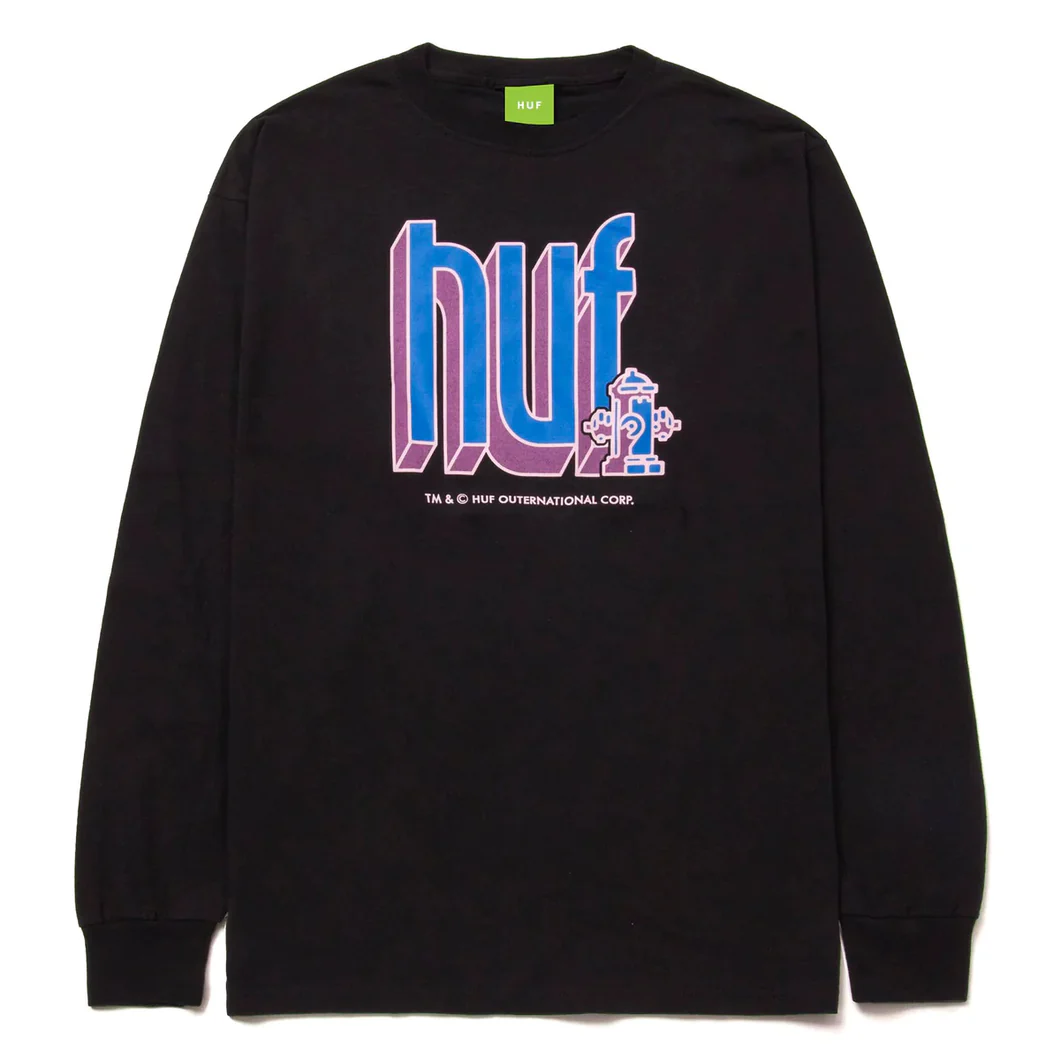 HUF 'Bookend' L/S Tee - Black