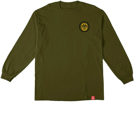 Spitfire 'Classic Swirl Overlay' L/S Tee - Green Military