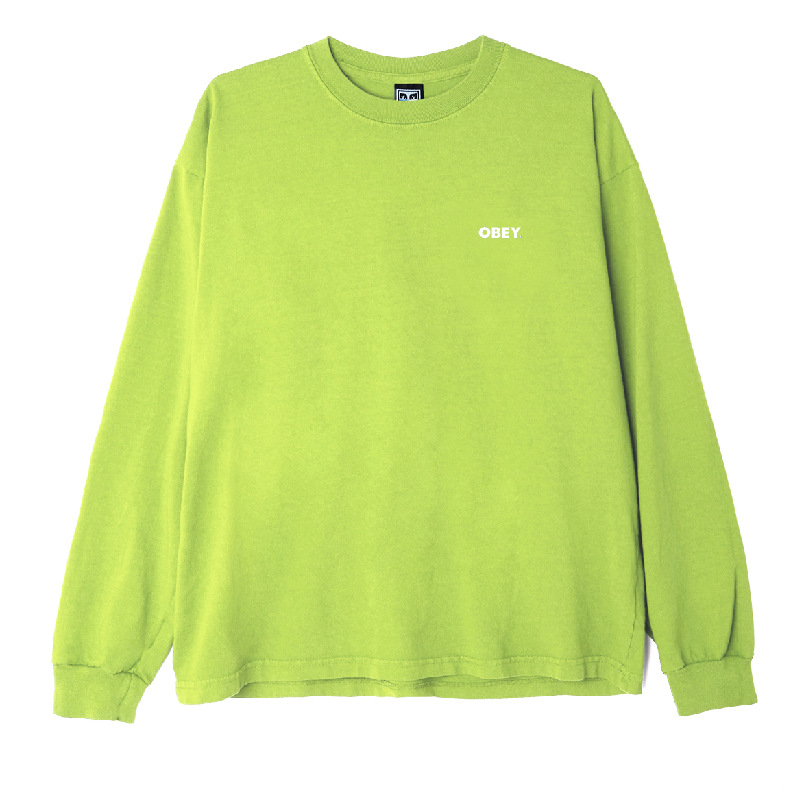 Obey 'Bold Logo' Heavyweight L/S Tee - Spirulina