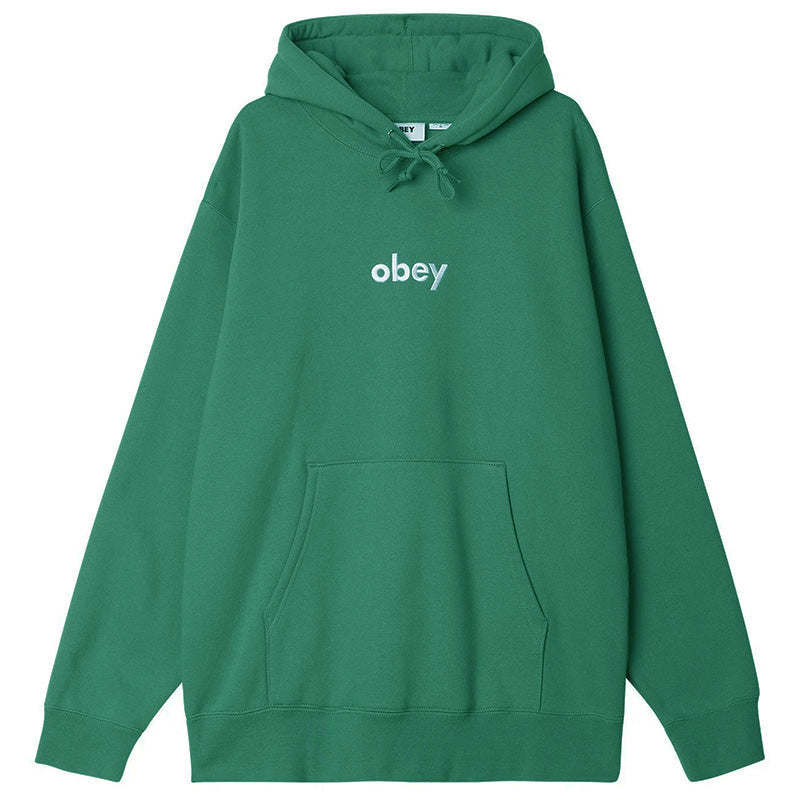 Obey 'Lowercase Embroidered' Hoodie - Palm Leaf
