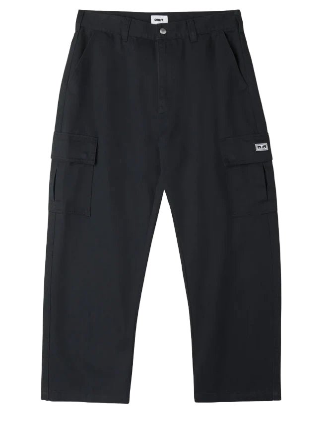 Obey 'Bigwig' Baggy Twill Cargo Pants - Black