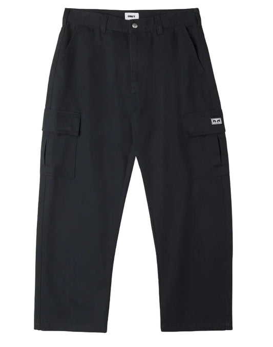Obey 'Bigwig' Baggy Twill Cargo Pants - Black