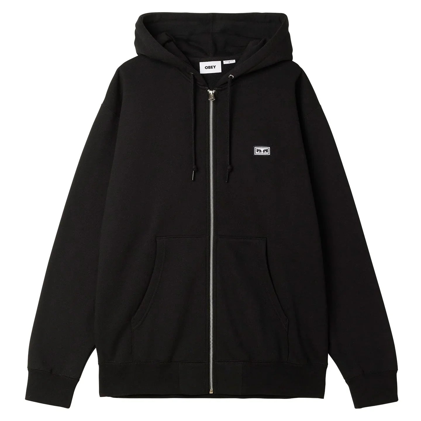 Obey 'Established Works' Zip-Up Hoodie - Black