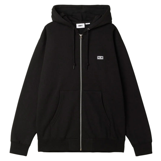 Obey 'Established Works' Zip-Up Hoodie - Black