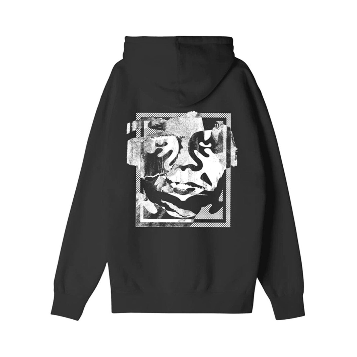 Obey 'Torn Icon Face' Hoodie - Black