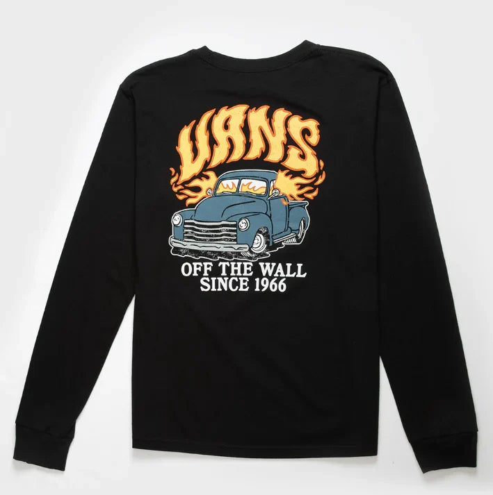 Vans 'Fired Up' L/S Tee - Black (KIDS)