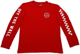 Vans 'Off The Wall Combo' L/S Tee - Red (KIDS)