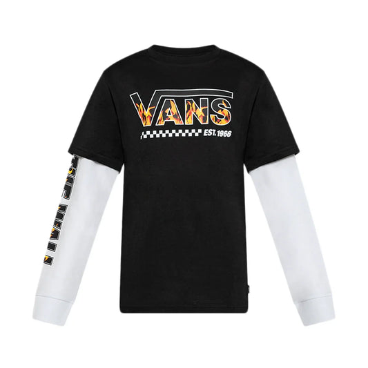 Vans ‘Digi Flames' Twofer L/S Tee - Black (KIDS)