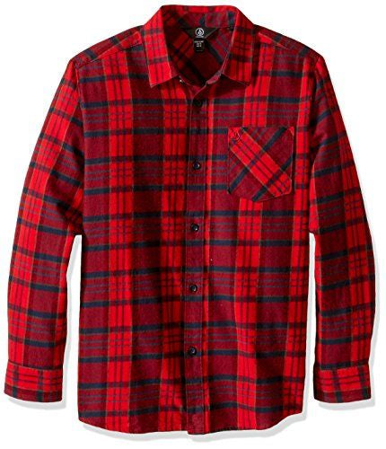 Volcom 'Gaines' Flannel Shirt - Red (KIDS)