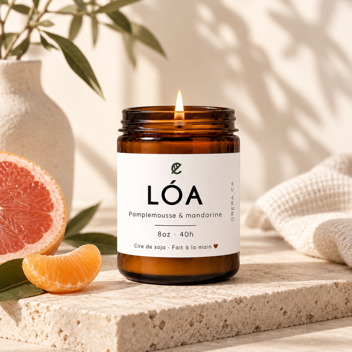 Bougie de soya LÓA pamplemousse & mandarine