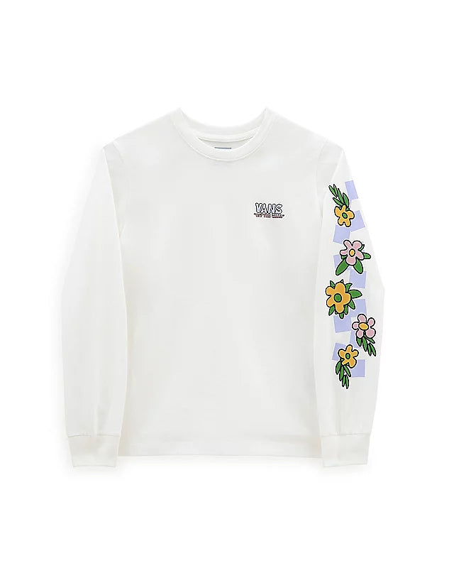 Vans 'Left Chest Floral' L/S Tee - White (KIDS)