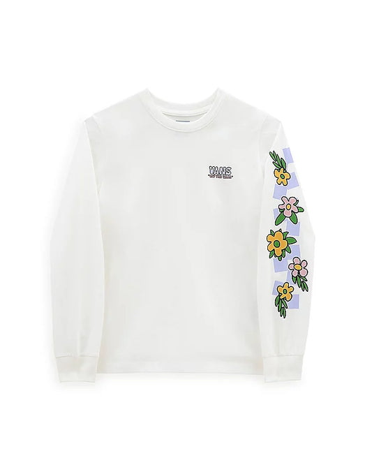 Vans 'Left Chest Floral' L/S Tee - White (KIDS)