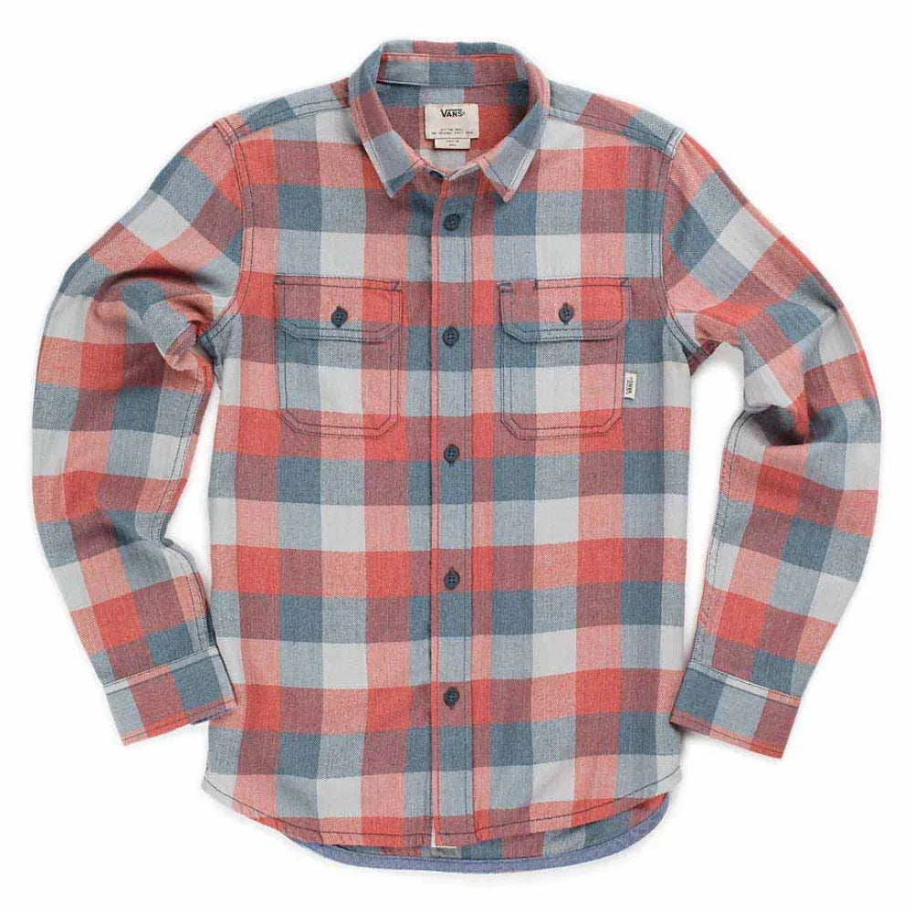 Vans 'Alameda Boys' Flannel Shirt - Orange/Blue (KIDS)