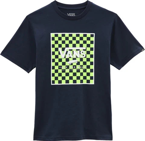 Vans 'Print Box' Tee - Navy/Lime (KIDS)
