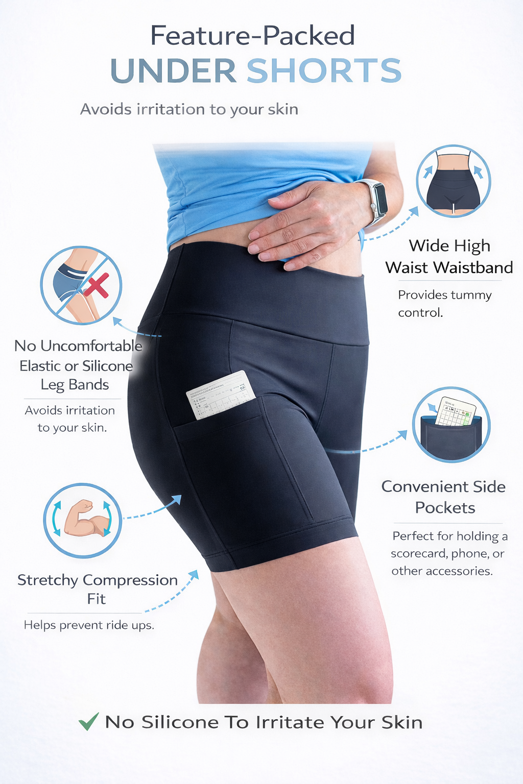 Jupes-culottes de golf et de pickleball triple couche 2026