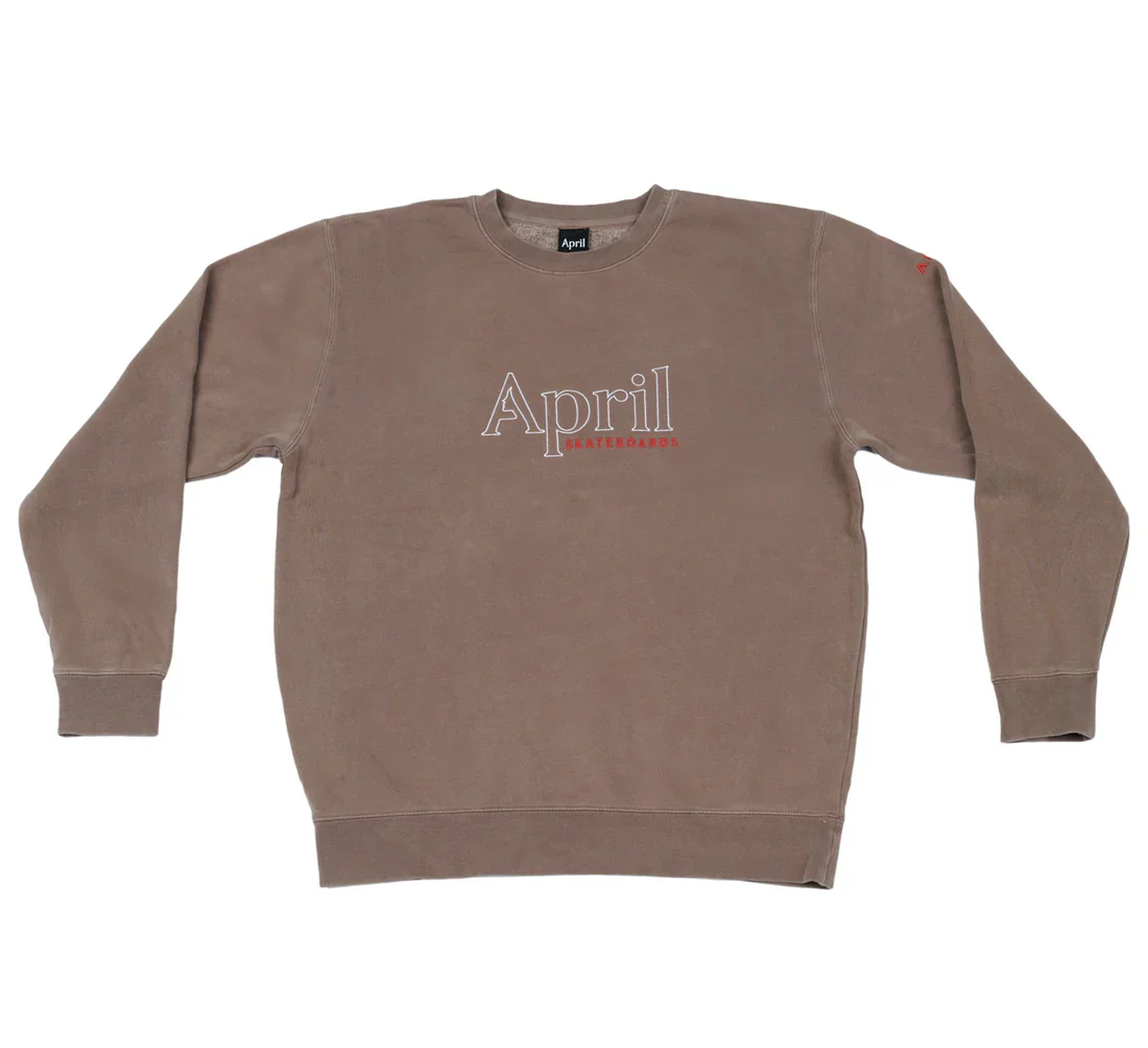 April Skateboards 'OG Embroidery' Sweatshirt - Brown