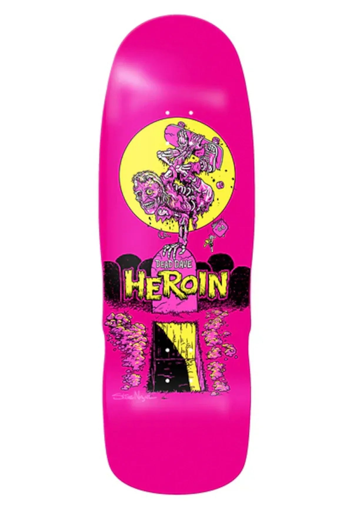Heroin Skateboards 'Dead Dave Zombie' Shaped Skate Deck - Pink