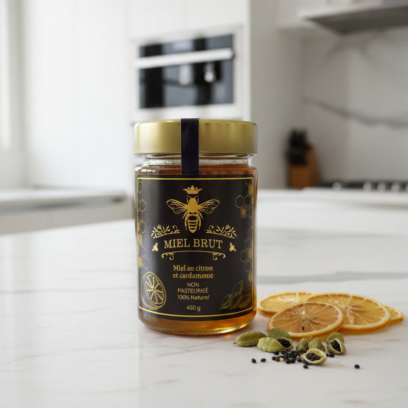 Mielbrut Lemon & Cardamom Honey — Raw Quebec Honey with Warm Spice