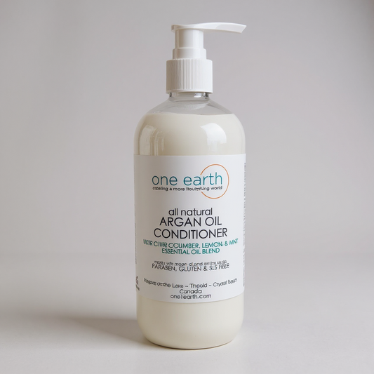 Après-Shampoing à l'Huile d'Argan - Concombre, Citron + Menthe (Rafraîchissant)