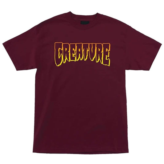Creature 'Outline Logo' Tee - Burgundy