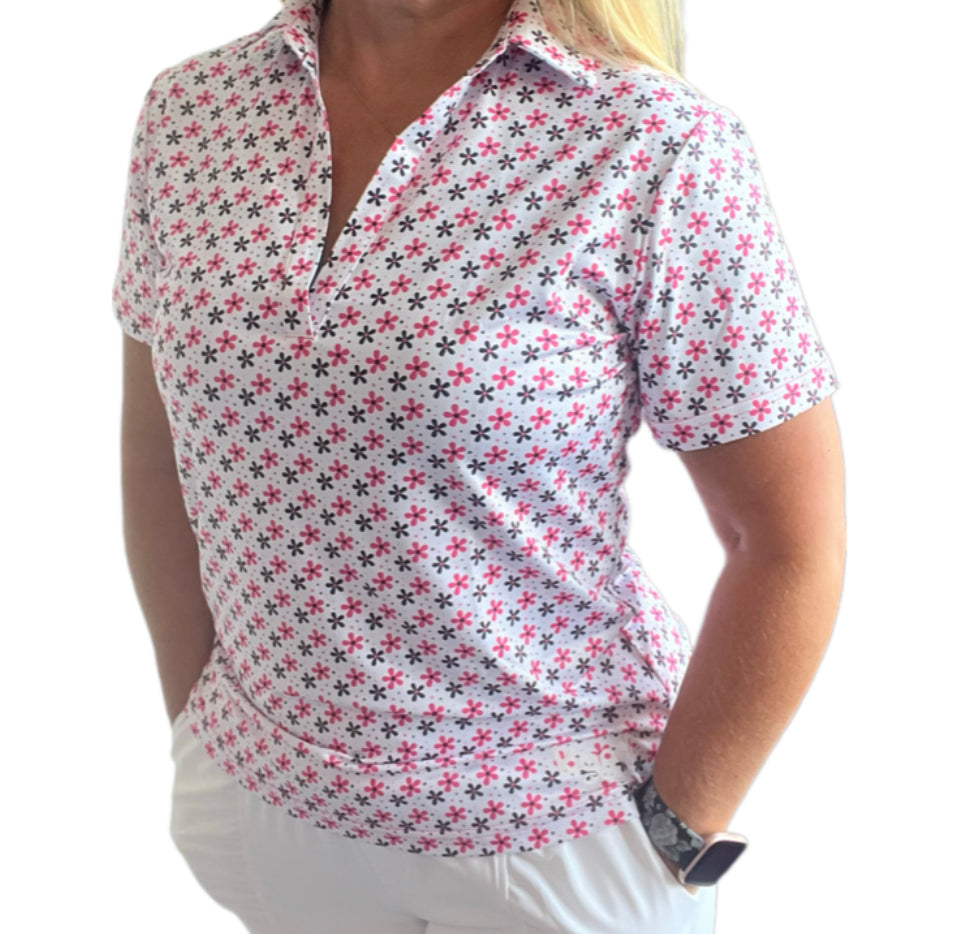 Liquidation Polos classiques pour femmes, col en V, manches, coupe ample.