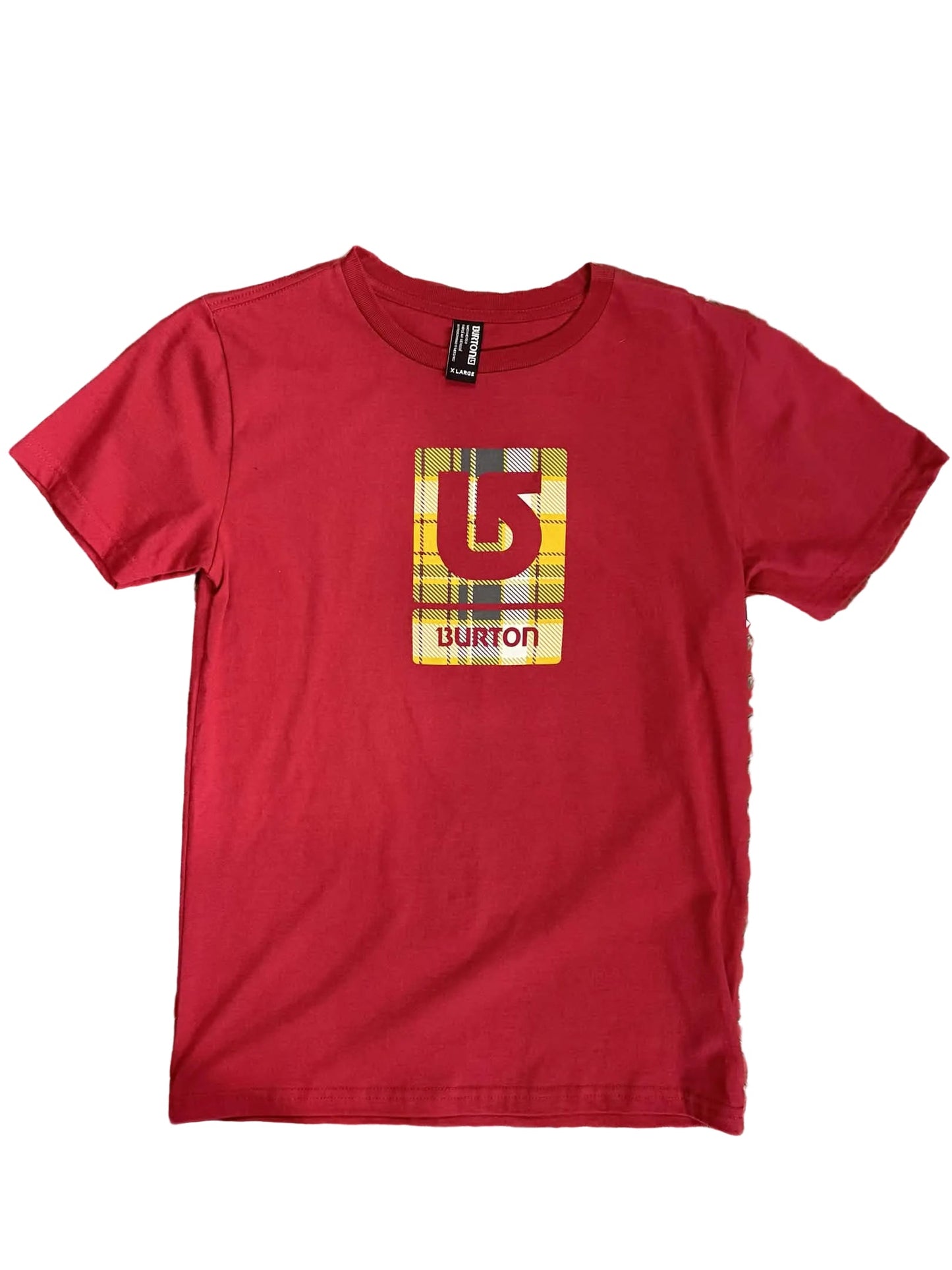 Burton 'Logo Fill' Tee  - Cardinal/Yellow (KIDS)