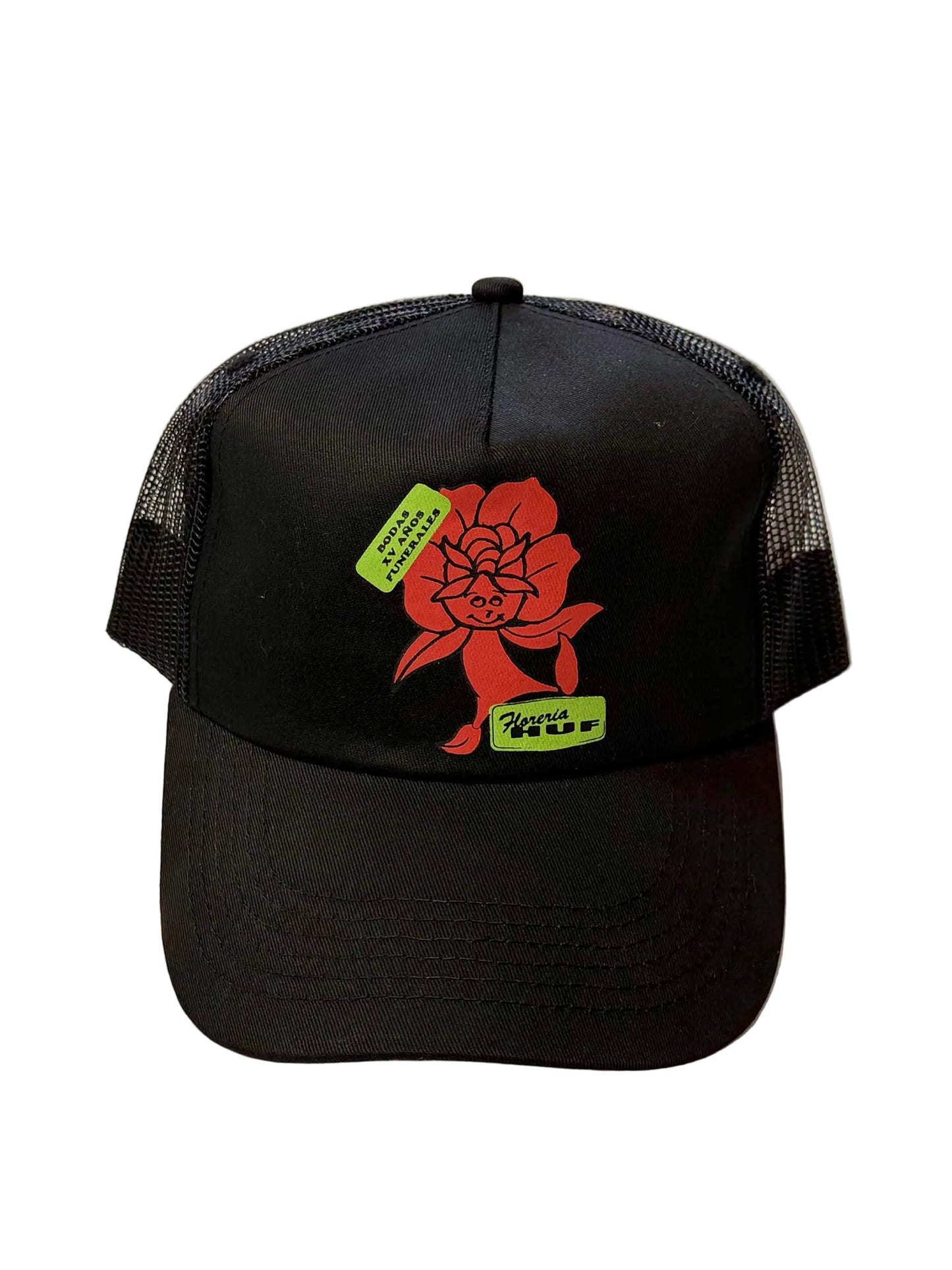 HUF 'Flower District' Trucker Cap - Black