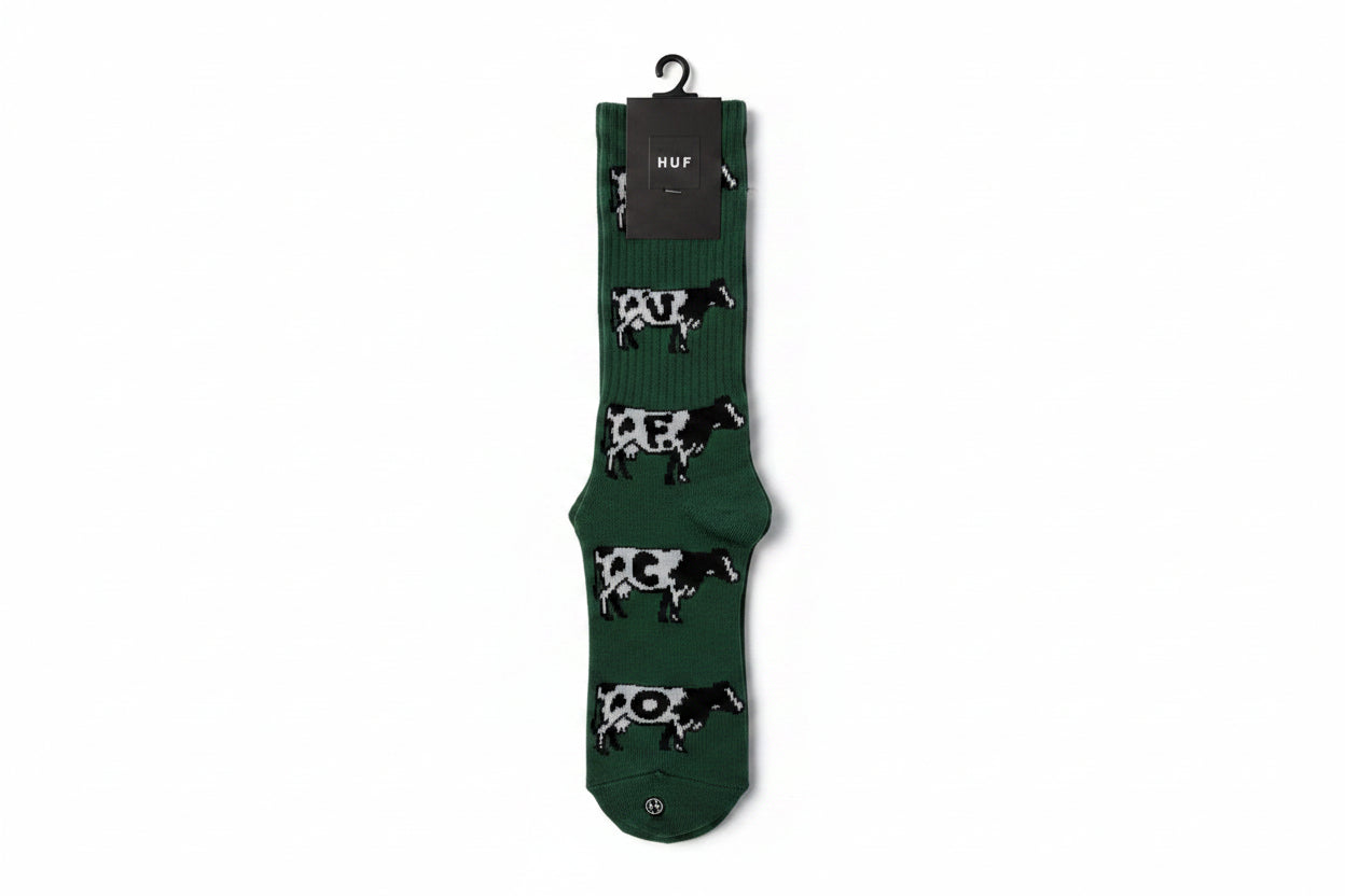 HUF 'Moo' Crew Socks - Green